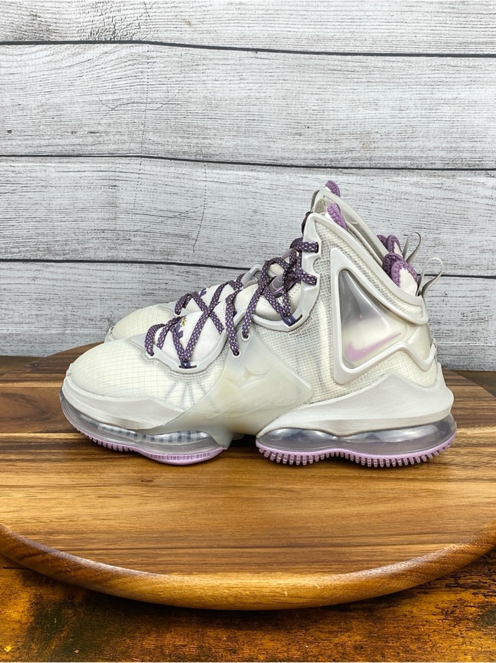 Nike LeBron 19 Strive For Greatness Grey Purple Basketball Shoe CZ0203-004 Men 7